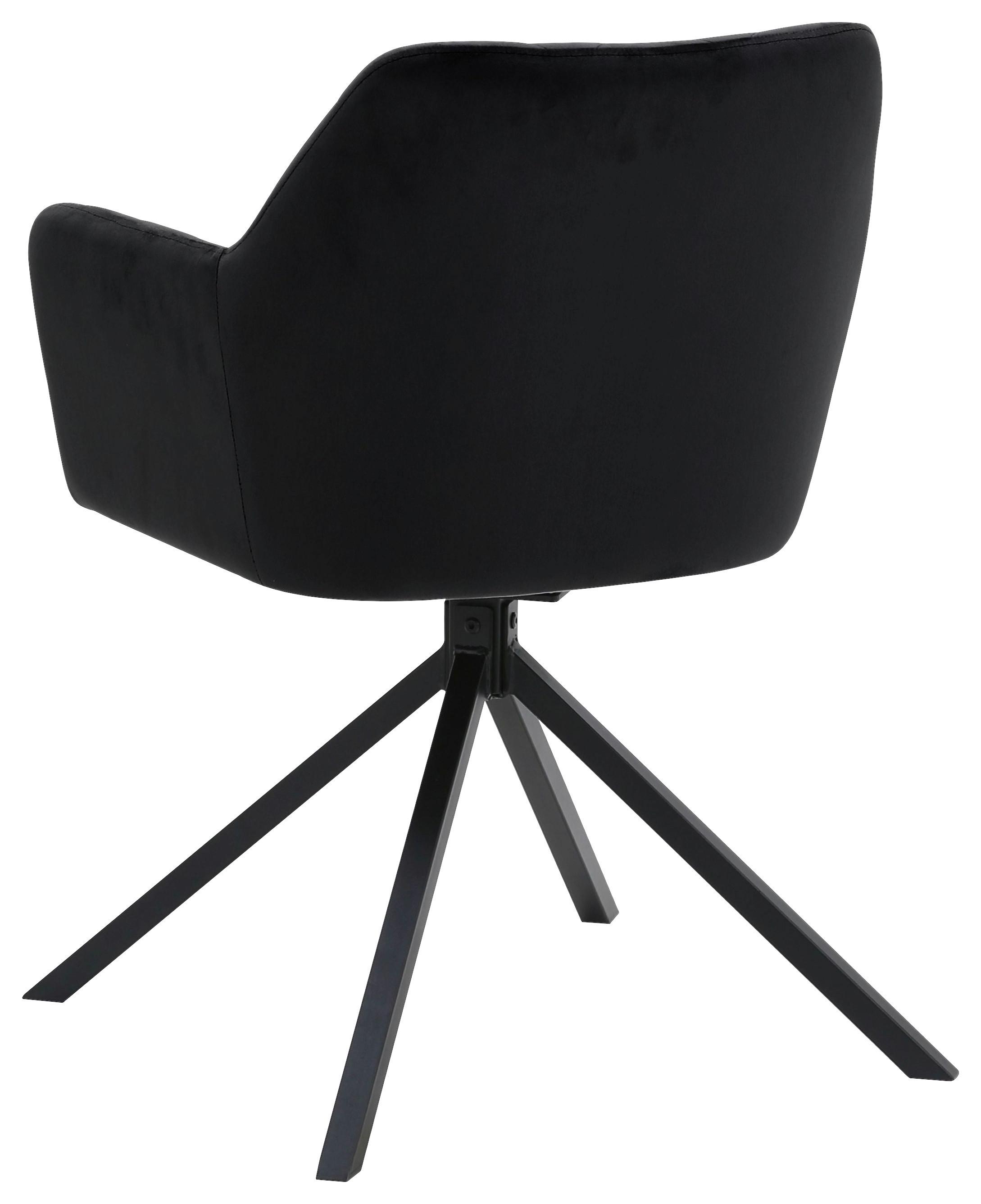 Stuhl Patti Anthrazit,sitzfl. 360° drehbar - Anthrazit/Schwarz, KONVENTIONELL, Textil/Metall (58/81/54cm)