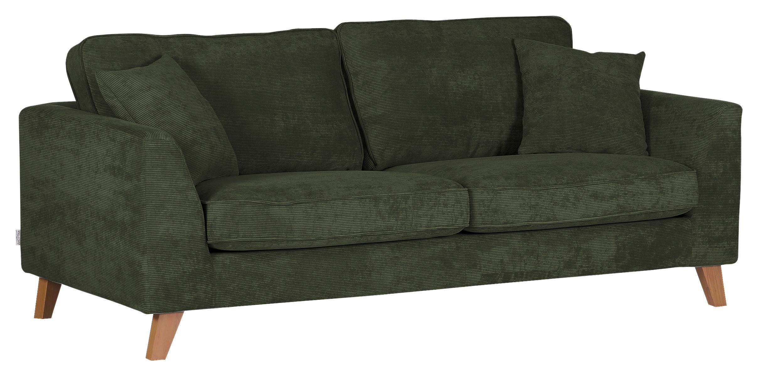 3-sitzer-sofa Rimini, Grün B: 200 Cm - Buchefarben/Grün, Design, Textil (200/63/90cm) - MID.YOU