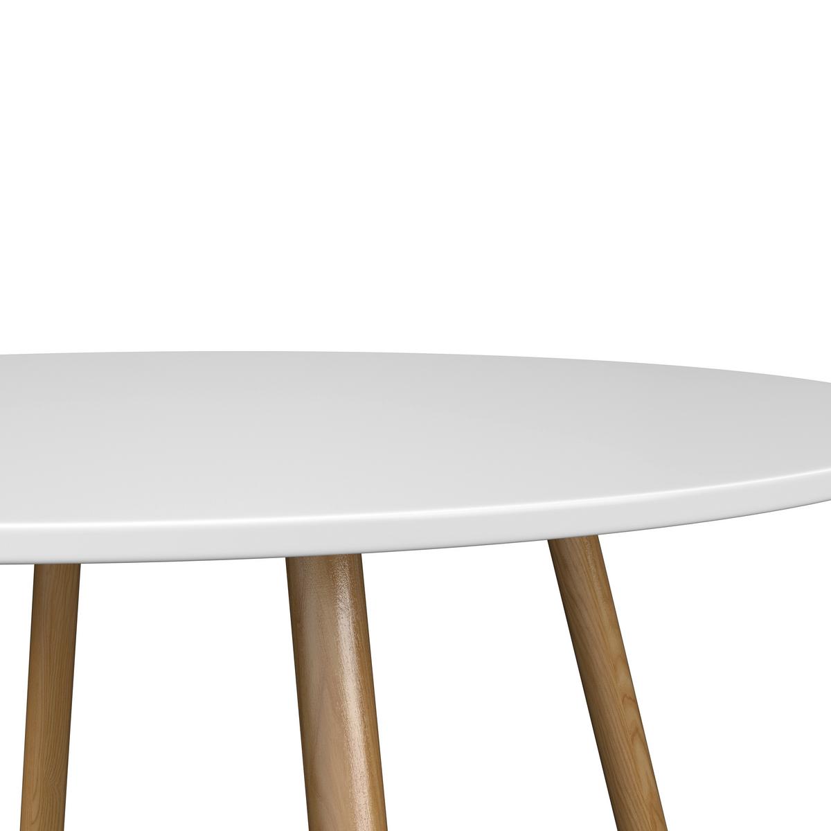 Jedálenský stôl JOHN 100 - biela/farba duba, Modern, kov/kompozitné drevo (100/75cm) - Bessagi Home