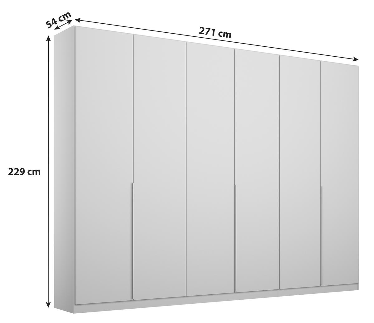 SKRIŇA S OTOČNÝMI DVERAMI ALABAMA - svetlosivá/hliníková, Modern, kompozitné drevo (271/229/54cm)