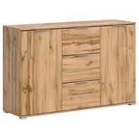 Kommode Zele Chest Of Drawers - Silberfarben/Eiche Wotan, Design, Holzwerkstoff (135/86/41cm)