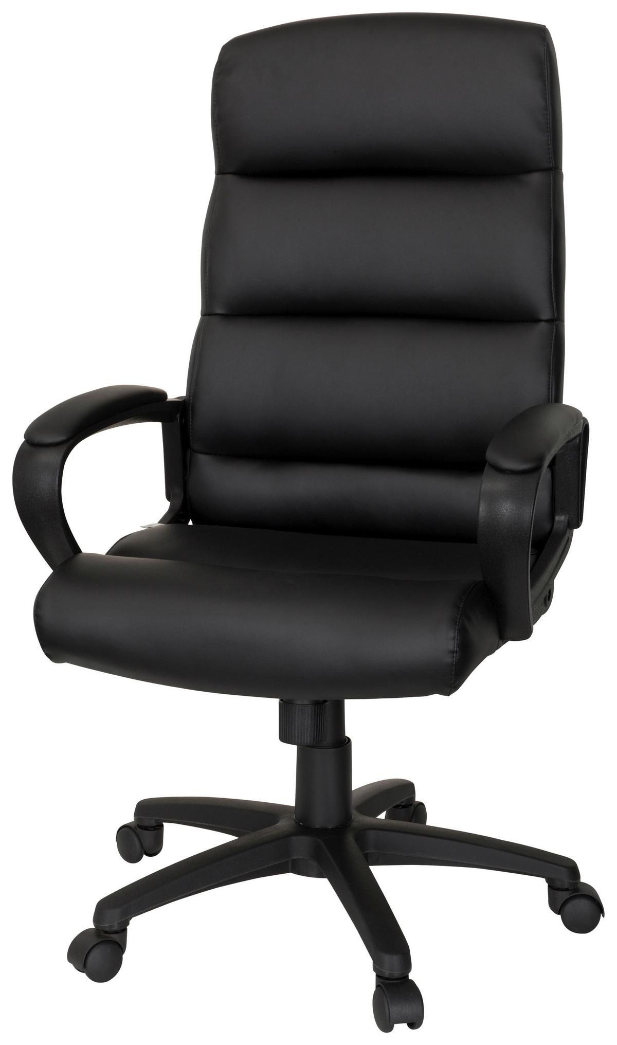 Chefsessel Futura 100 Lederlook Schwarz Bis 110kg - Schwarz, MODERN, Kunststoff/Textil (61/119/65cm) - MID.YOU