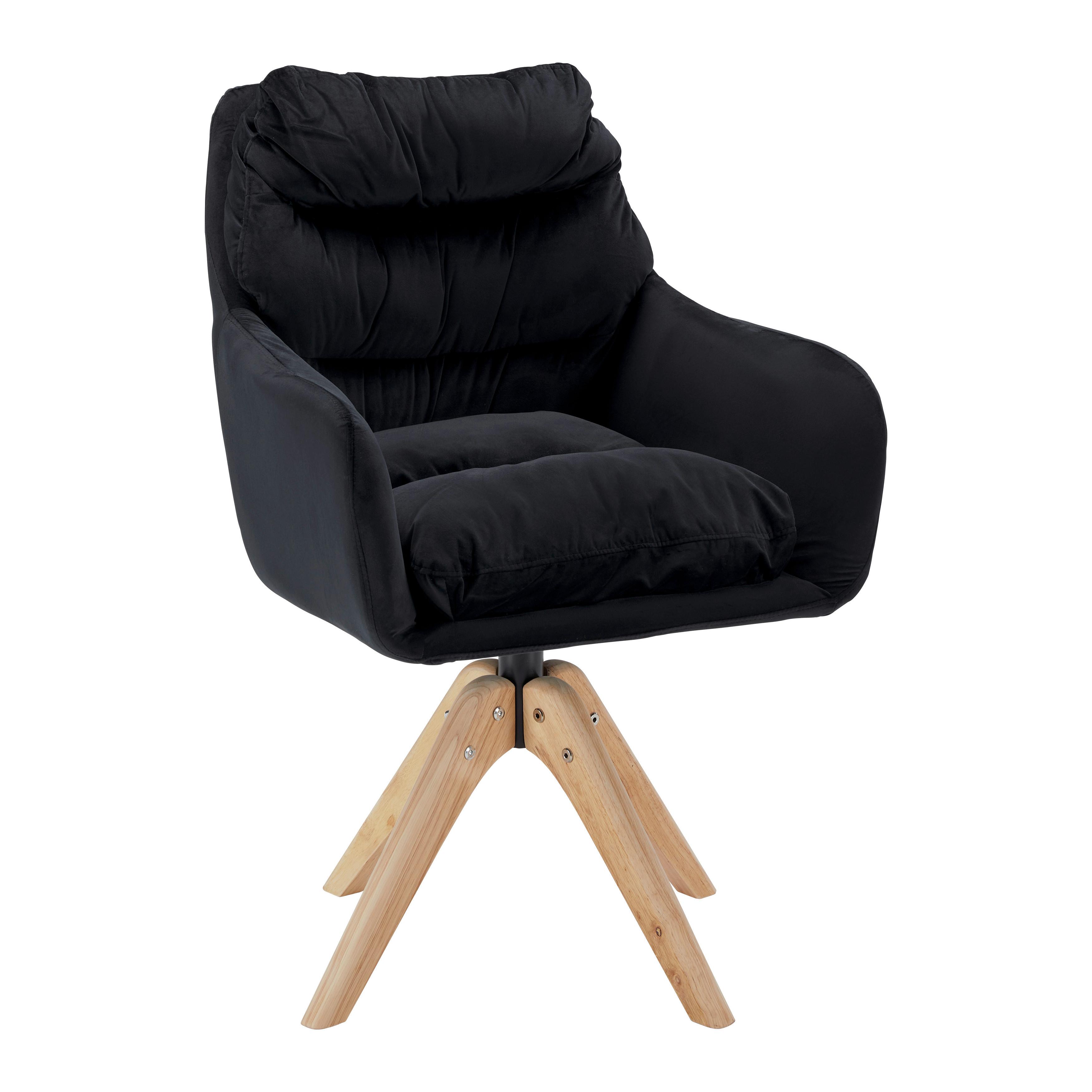 Stolička JUANA čierna - čierna/prírodná farba, Modern, kov/drevo (61/93/65cm) - Bessagi Home