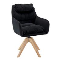 Stolička JUANA čierna - čierna/prírodná farba, Modern, kov/drevo (61/93/65cm) - Bessagi Home