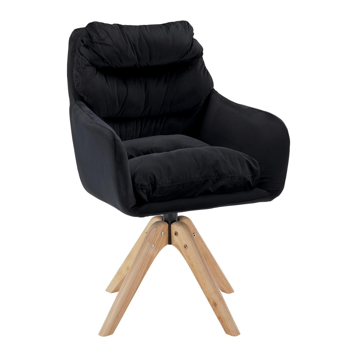 Stolička JUANA čierna - čierna/prírodná farba, Modern, kov/drevo (61/93/65cm) - Bessagi Home