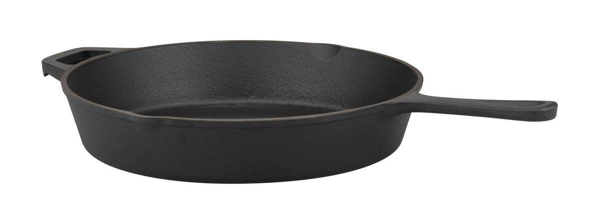 Grillpfanne Gusseisen, schwarz - Schwarz, Basics, Metall (26cm) - GSW
