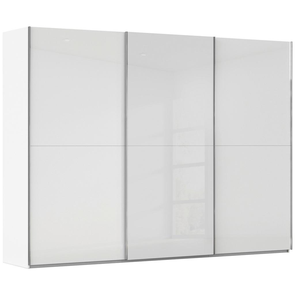Schwebetürenschrank Mit Glasfront 301cm Fifty, Weiß