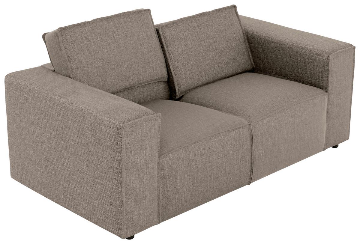2-sitzer-sofa Dice Taupe/grau - Taupe/Schwarz, MODERN, Textil (185/80/102cm) - MID.YOU