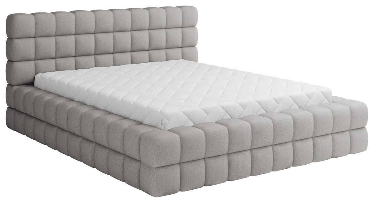 Polsterbett Dizzle Hellgrau Lf: 160x200 Cm - Hellgrau/Schwarz, MODERN, Holz/Textil (160/200cm) - MID.YOU