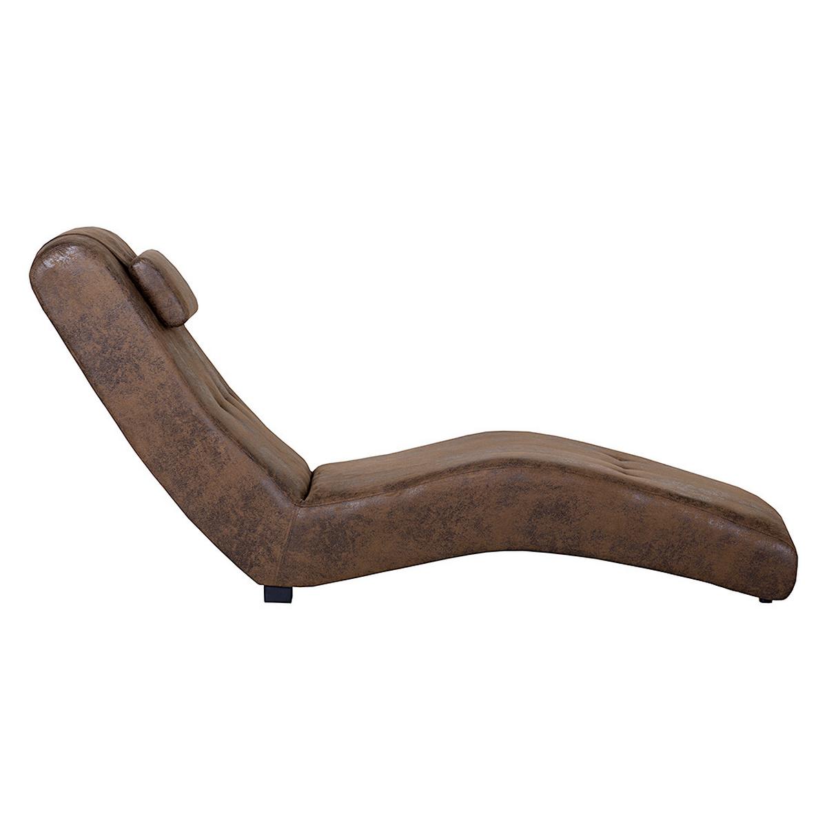 Relaxliege Spleen Braun B: 180 cm - Schwarz/Braun, Design, Textil (180/87/62cm) - P & B