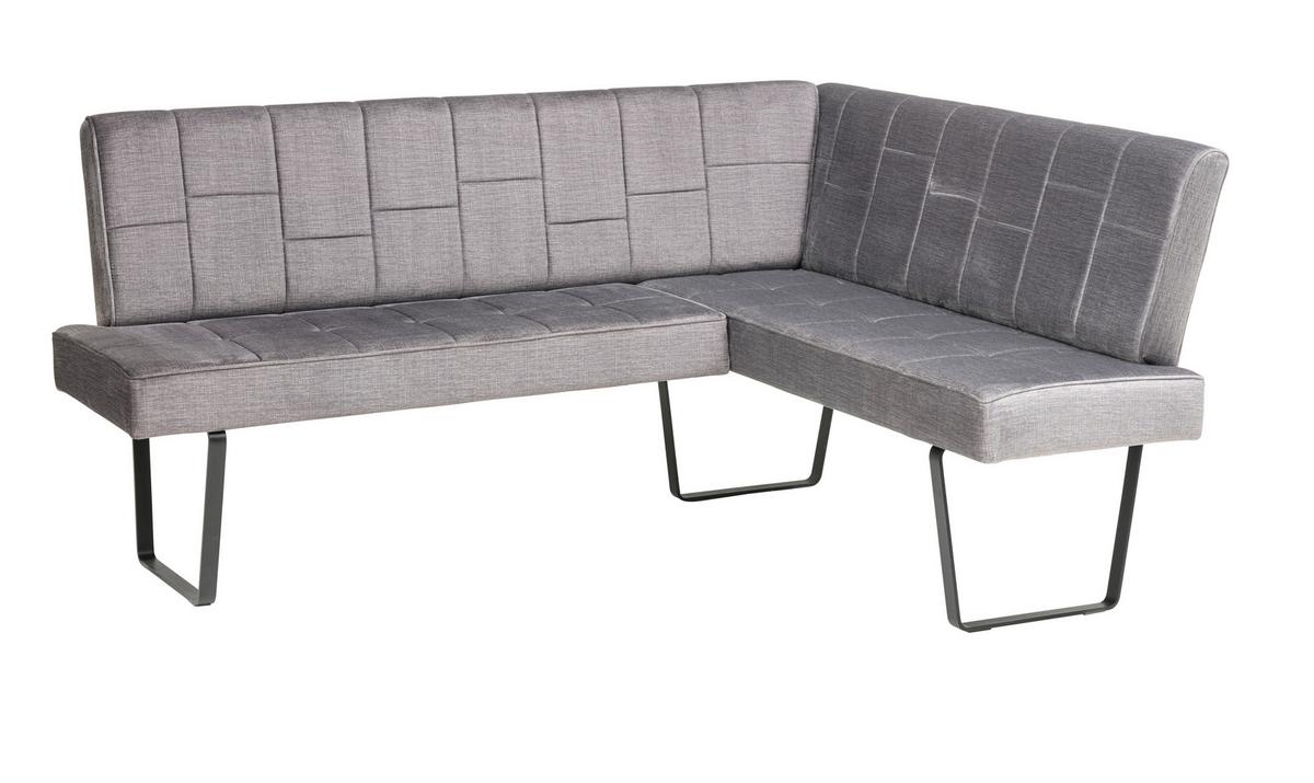 Eckbank Tilos Samt Dunkelgrau, S: 190x150 cm - Dunkelgrau, KONVENTIONELL, Textil/Metall (190/150cm) - MID.YOU