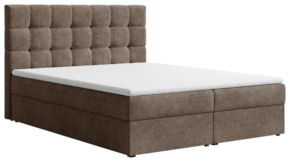 Boxbett Oslo mit Topper 180x200 - Schwarz/Braun, MODERN, Holz/Kunststoff (180/200cm) - Livetastic
