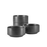 Schüsselset Vada Porzellan 4--Teilig. B: 14 cm Grau - Grau, Basics, Keramik - Mäser