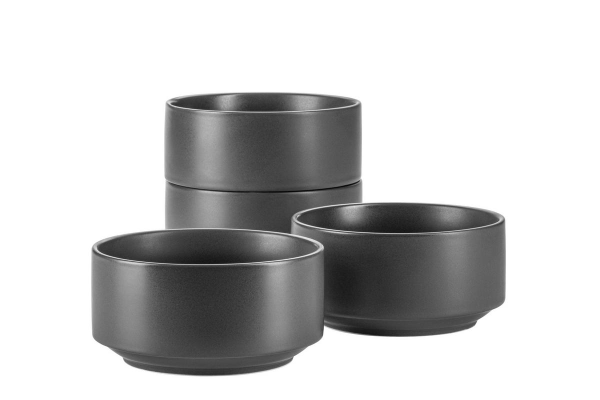 Schüsselset Vada Porzellan 4--Teilig. B: 14 cm Grau - Grau, Basics, Keramik - Mäser