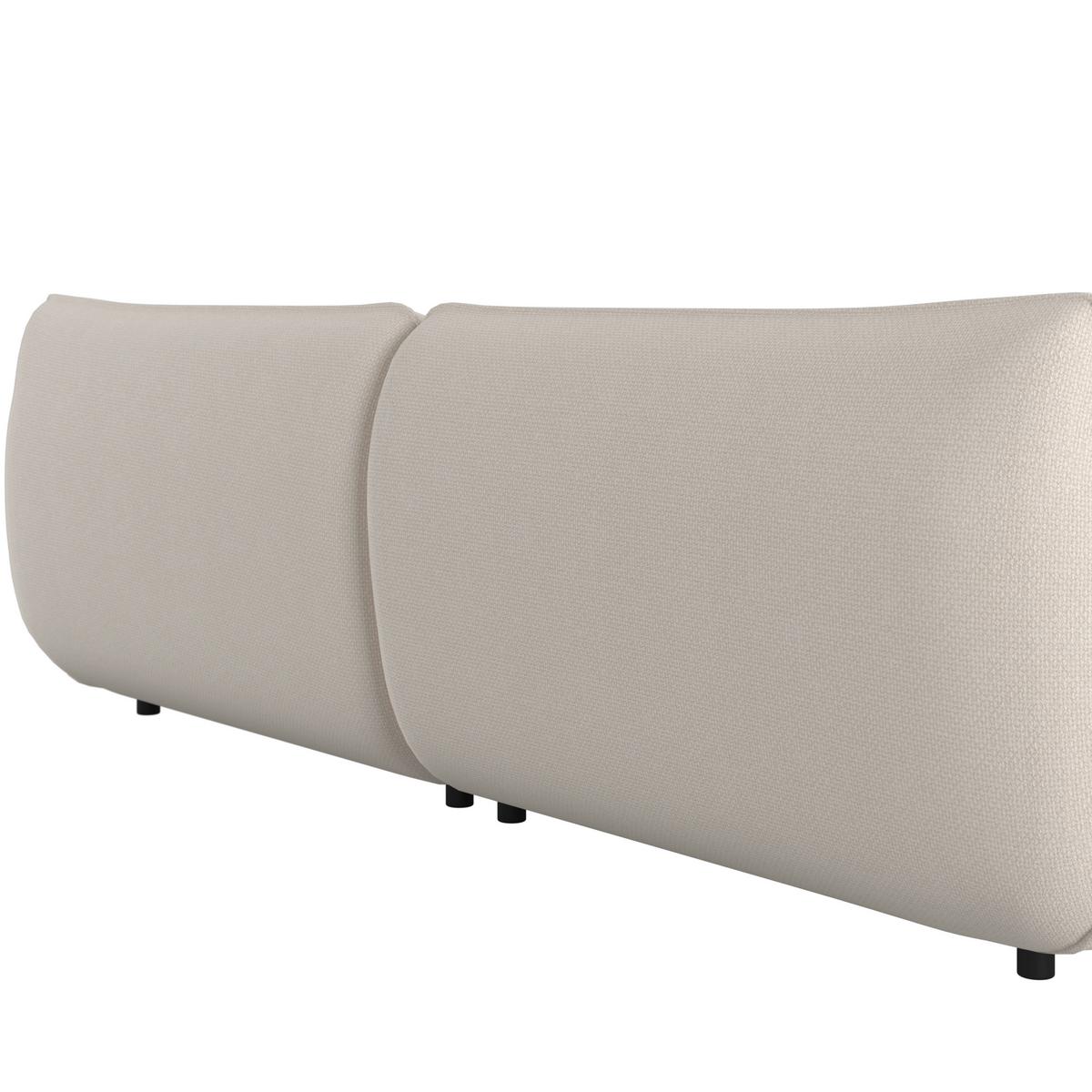 Velká pohovka CLARA, krémová - černá/béžová, Moderní, kov/dřevo (284/86/111cm) - Bessagi Home