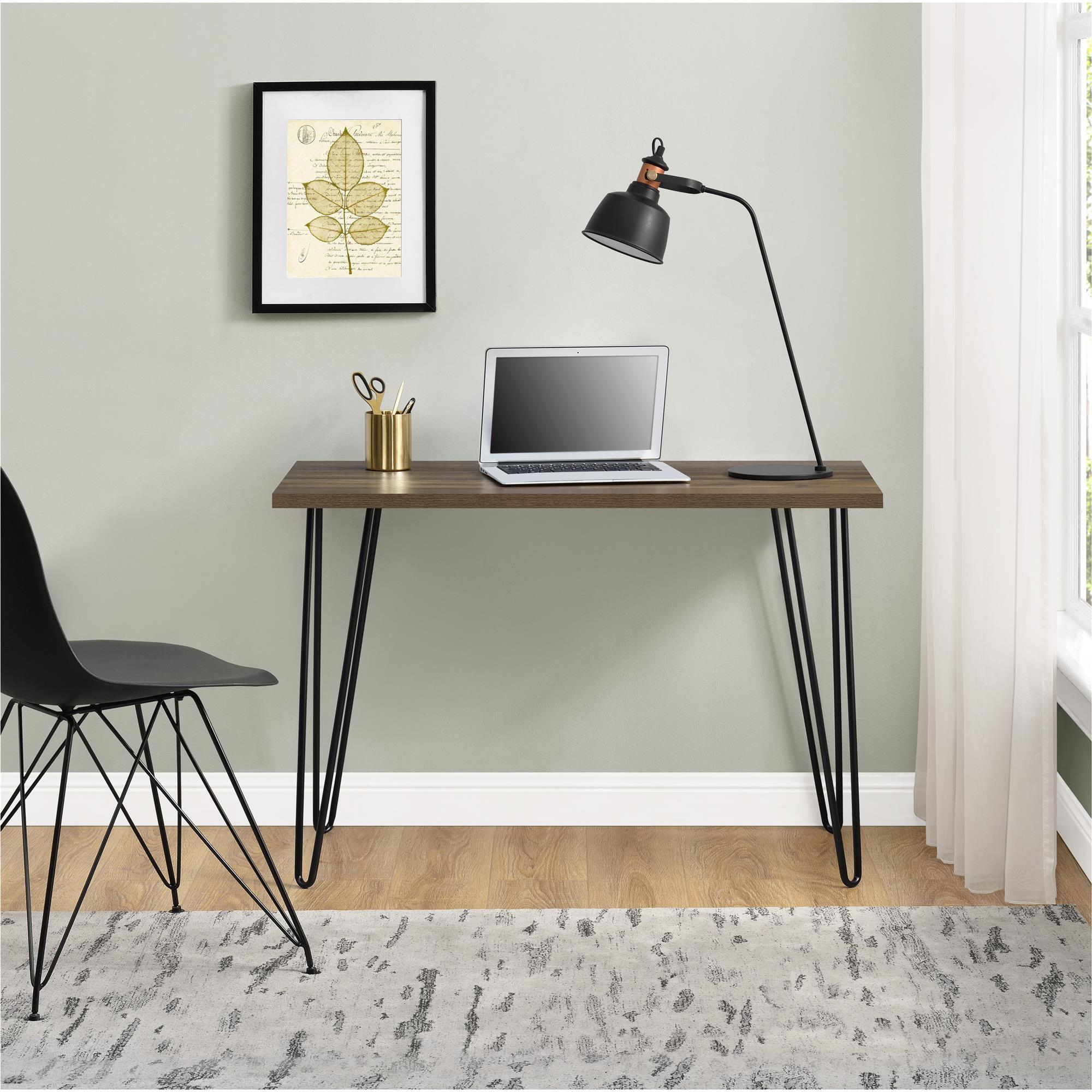Schreibtisch Owen Walnussfarben B: 68 cm - Walnussfarben, Design, Holzwerkstoff/Metall (101/68/49cm) - MID.YOU