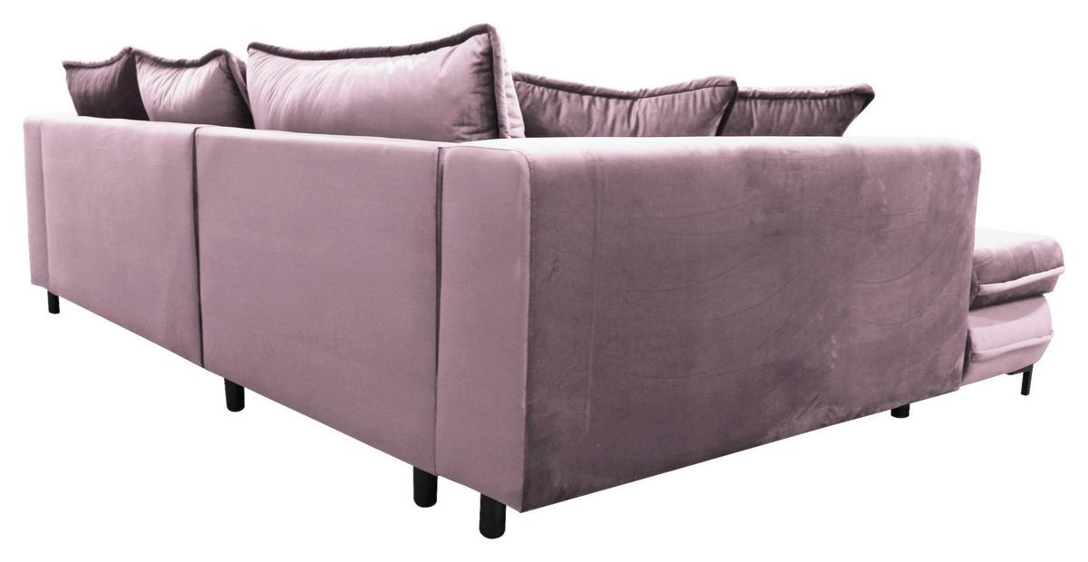 Eckschlafsofa Bello Beere Mit Schlaffunktion Ottomane Links - Beere/Beige, Design, Textil (187/277cm) - Livetastic