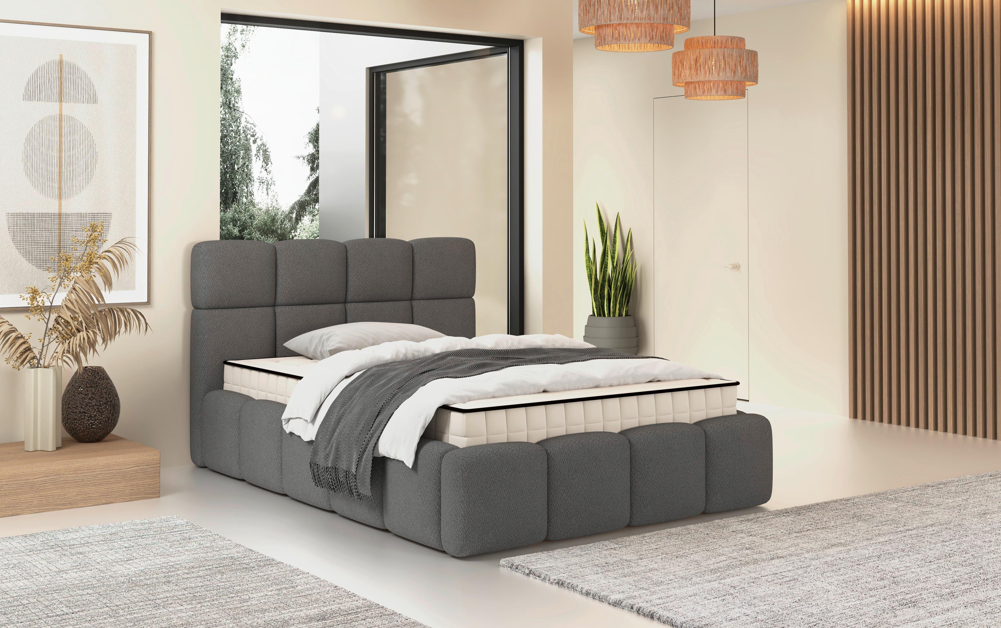 Polsterbett Cloudy Silberfarben, Lf: 140x200 Cm - Grau, Trend, Holz/Holzwerkstoff (140/200cm) - Luca Bessoni