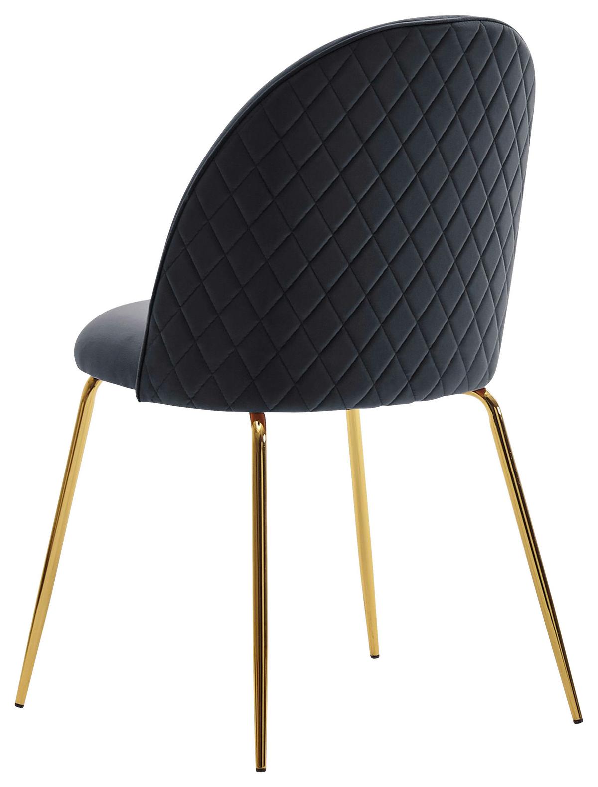 Stuhl Schwarz B: 53 Cm - Goldfarben/Schwarz, Design, Textil/Metall (53/86/50cm) - MID.YOU