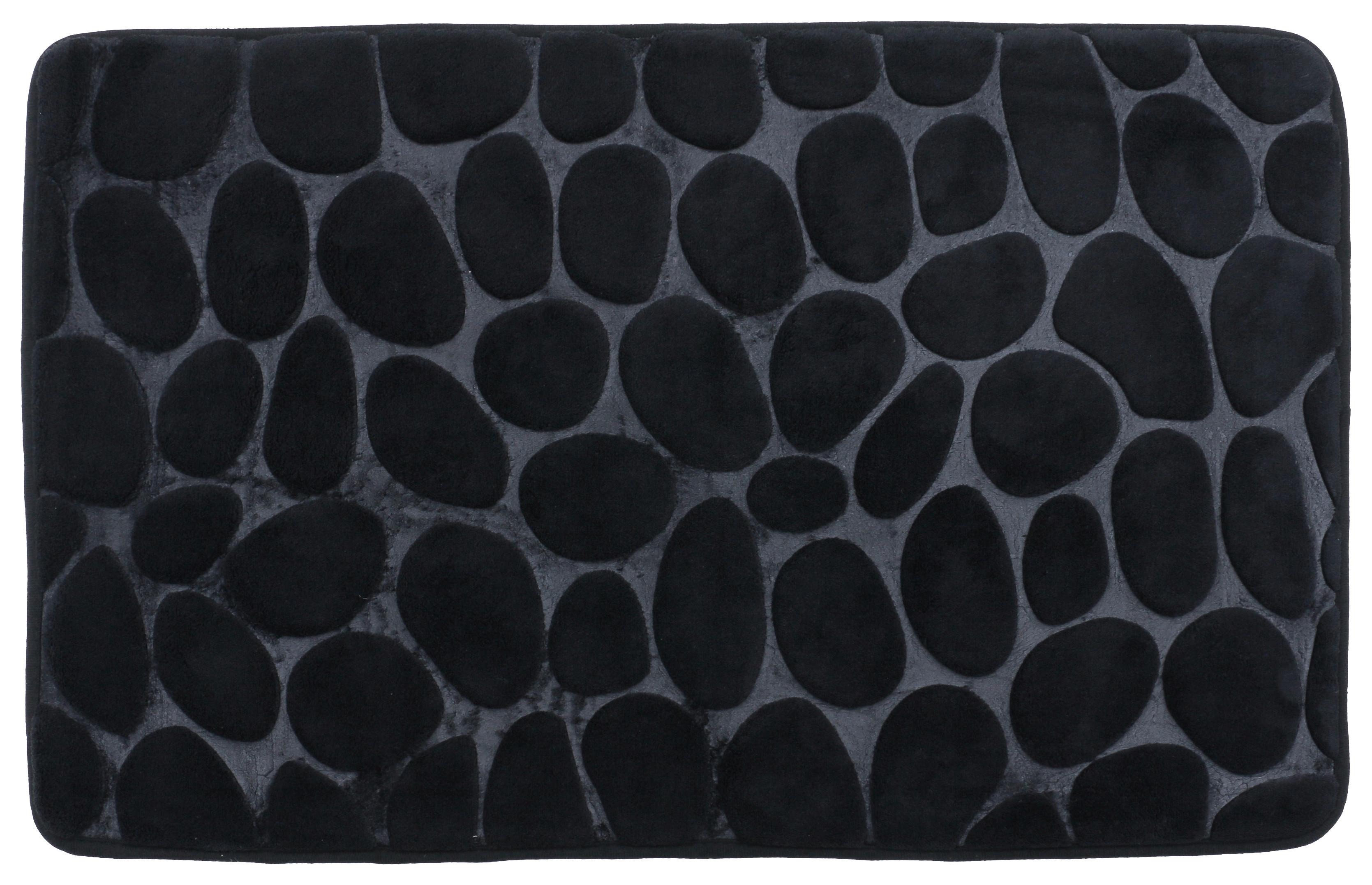 Badematte Stone 50x80 Cm Schwarz, Rutschhemmend - Schwarz, MODERN, Textil (50/80cm) - Luca Bessoni