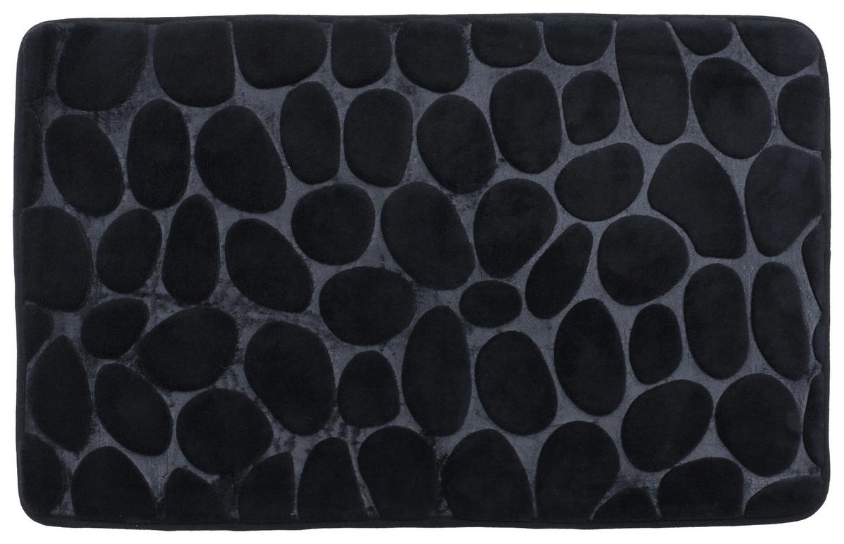 Badematte Stone 50x80 Cm Schwarz, Rutschhemmend - Schwarz, MODERN, Textil (50/80cm) - Luca Bessoni