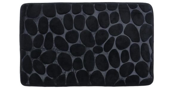 Badematte Stone 50x80 cm Schwarz, Rutschhemmend - Schwarz, MODERN, Textil (50/80cm) - Luca Bessoni
