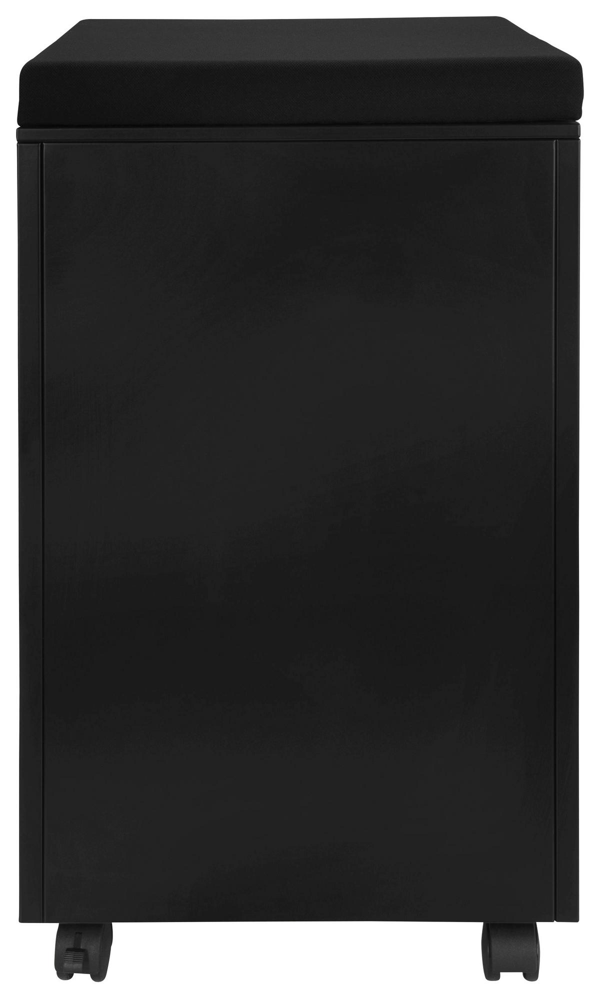 Rollcontainer Color Os Schwarz - Schwarz, MODERN, Kunststoff/Metall (39/60/50cm) - MID.YOU