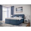 Boxspringbett inkl. Topper Dunkelblau 180x200 cm Loreno - Schwarz/Dunkelblau, MODERN, Holzwerkstoff/Textil (180/200cm) - MID.YOU