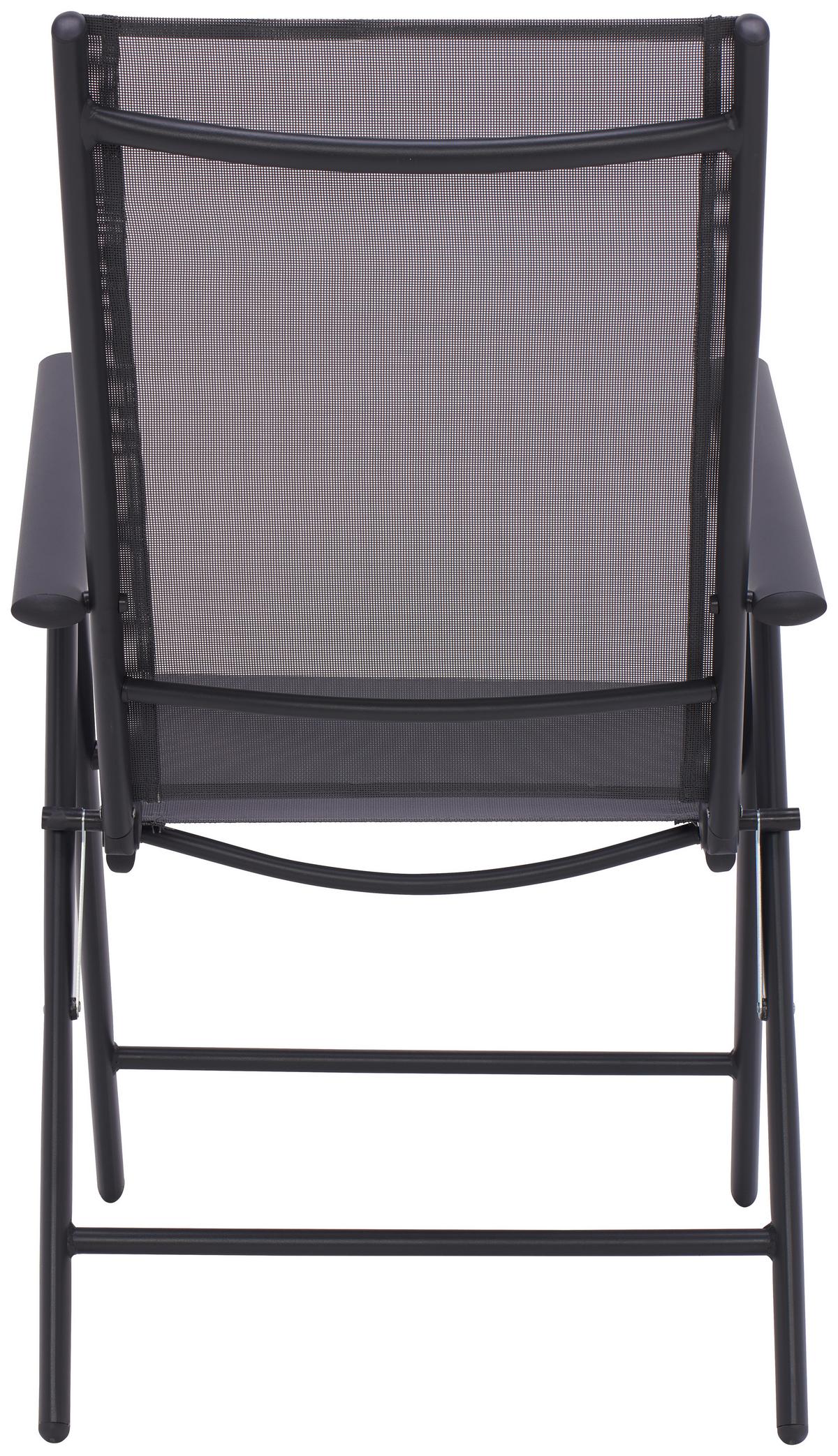 Gartensessel Klappbar Anja Aluminium, Textilene - Anthrazit, MODERN, Textil/Metall (56/106/66cm) - Ondega