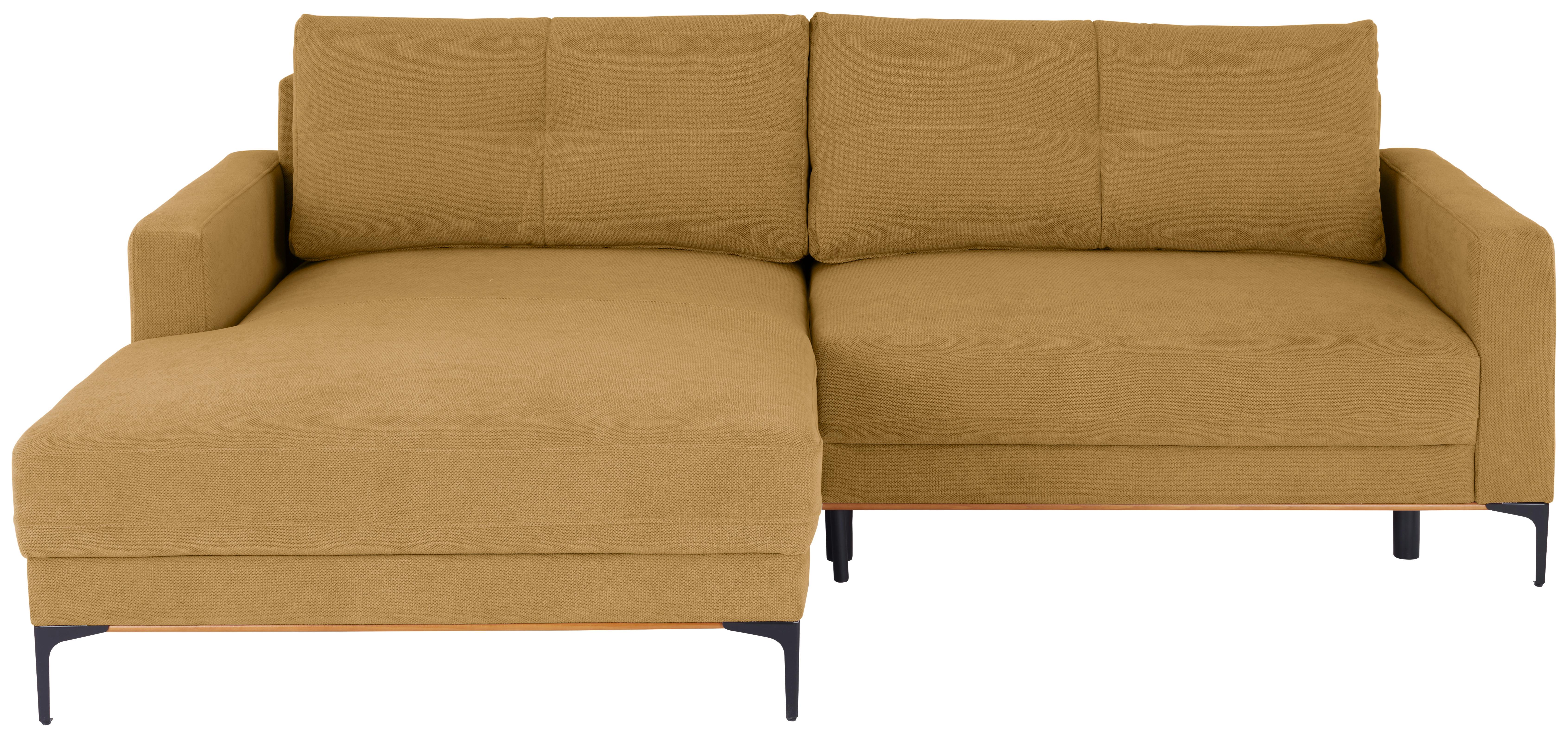Ecksofa Bergamo - Gelb/Schwarz, MODERN, Textil (162/238cm) - Ondega