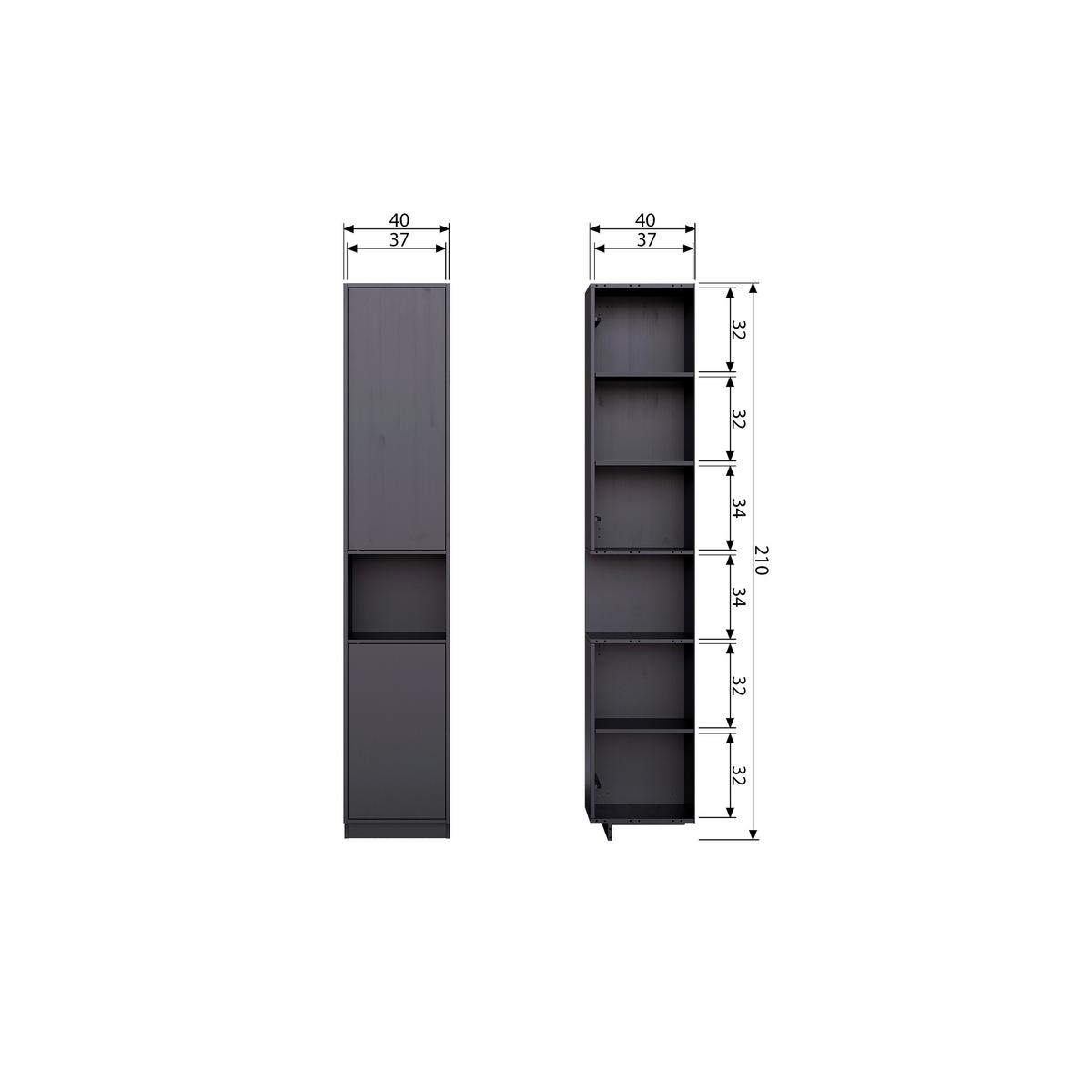 Buffet Finca Schwarz B: 40 cm - Schwarz, Design, Holz (40/210/40cm) - Livetastic