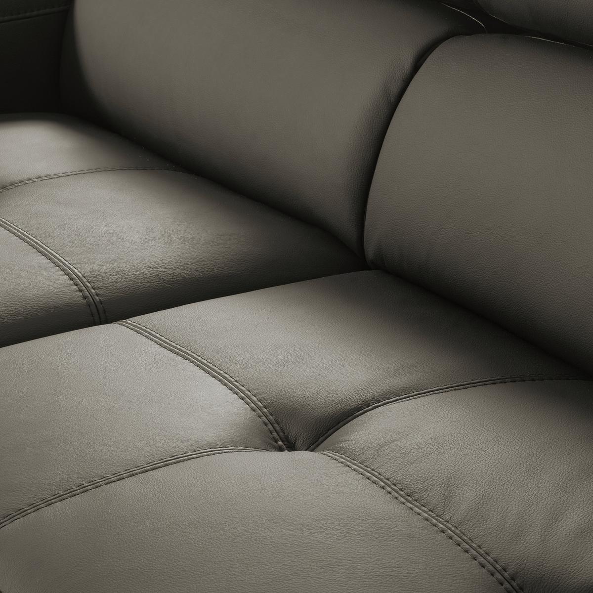 Ecksofa Torino Teilleder Schlammfarben 173x247 - Schlammfarben/Schwarz, Design, Leder/Textil (173/247cm) - Livetastic