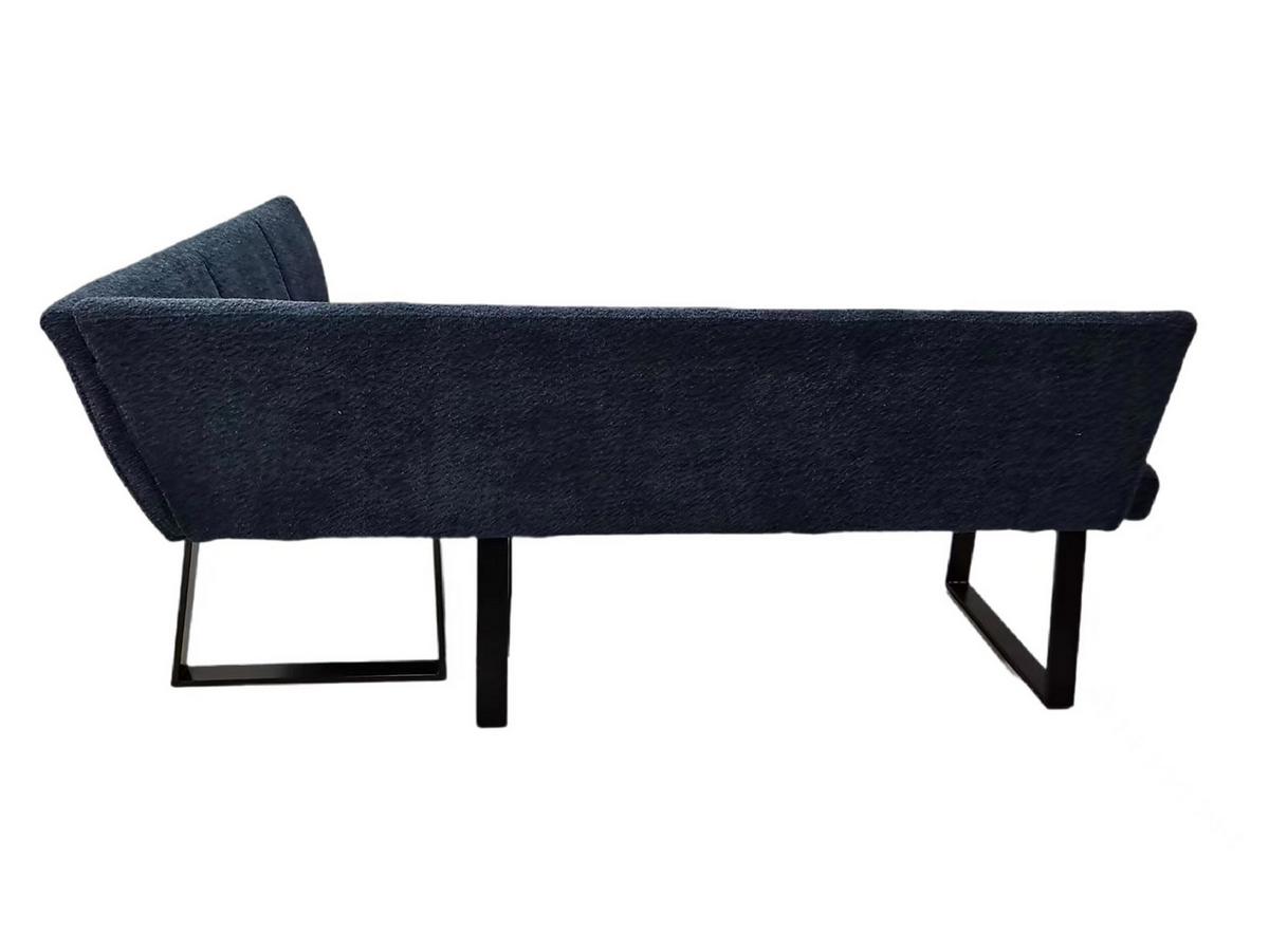Eckbank Gepolstert Dunkelblau Tampa 190x150 cm - Schwarz/Dunkelblau, MODERN, Textil/Metall (190/150cm) - MID.YOU