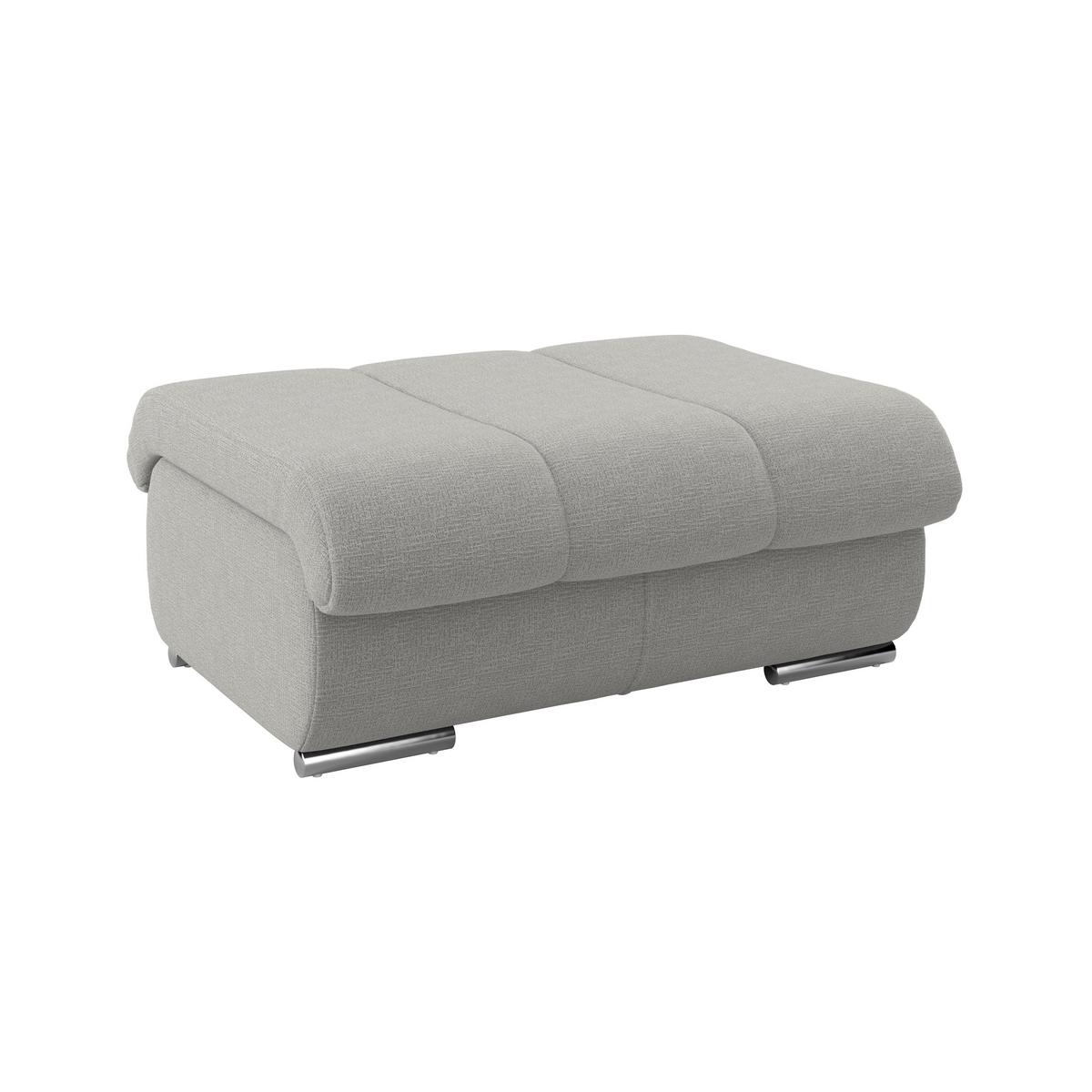 Hocker Multi grau, B: 100cm - Chromfarben/Grau, MODERN, Textil (100/43/80cm) - Luca Bessoni