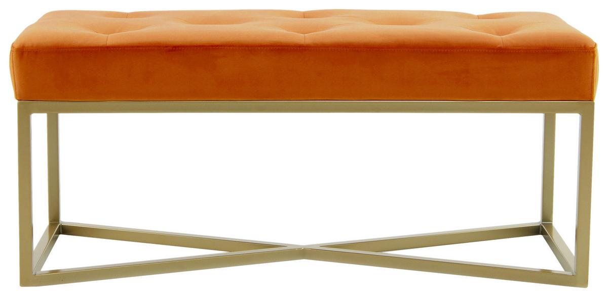 DLHÁ TABURETKA CAMERON - oranžová/zlatá, Design, kov/drevo (40/40/90cm)