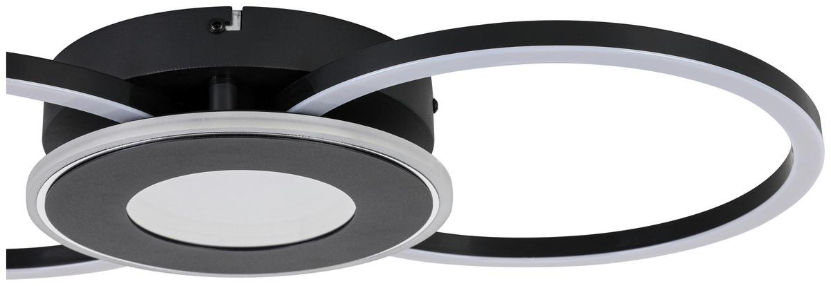 LED-Deckenleuchte Josefa - Chromfarben/Schwarz, Kunststoff/Metall (28/57/6,5cm) - Luca Bessoni