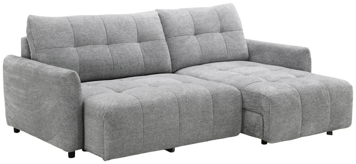 Elektrická sedačka LINA, obojstranná, sivá ženilka - čierna/sivá, Basics, kov/drevo (227/158cm)