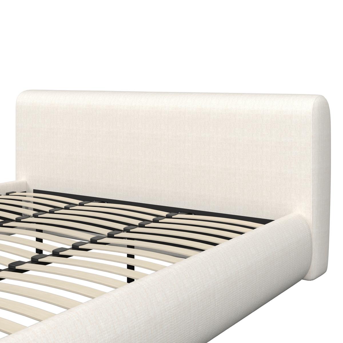 Čalouněná postel FLORA 180x200 cm, krémová - černá/krémová, Moderní, kov/dřevo (180/200cm) - Bessagi Home