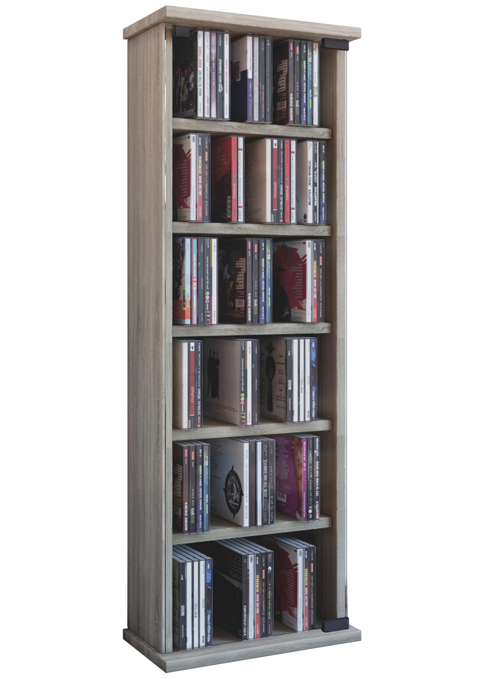 CD-regal Vetro B: 31 cm - Sonoma Eiche, KONVENTIONELL, Glas/Holzwerkstoff (31/92/18cm)
