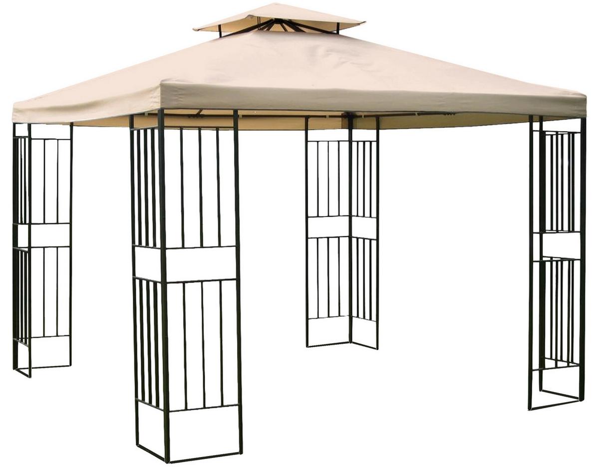 Pavillon Amazonas - Beige/Schwarz, Basics, Kunststoff/Metall (300/260/300cm) - Gardenson