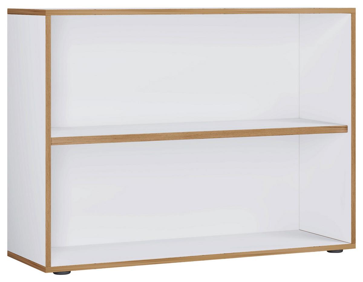 Regal Salia Weiß, Honigeiche B: 100 Cm - Honigeiche/Schwarz, Design, Holzwerkstoff (100/74/33cm) - MID.YOU