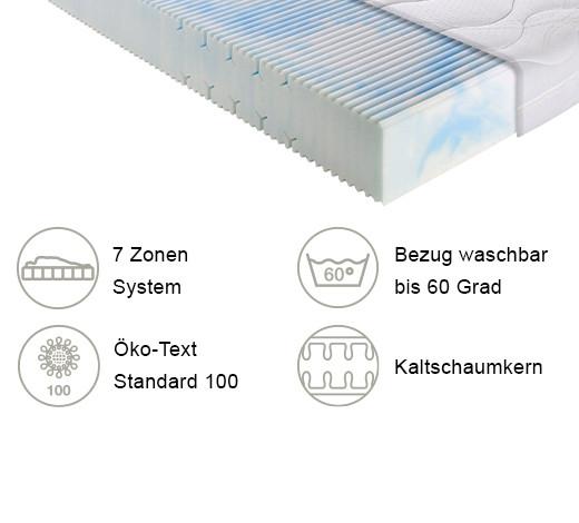 Kaltschaummatratze Llq 18 H2 Weiß Lf: 100x200 cm - Weiß, Basics, Textil (100/200cm) - Breckle