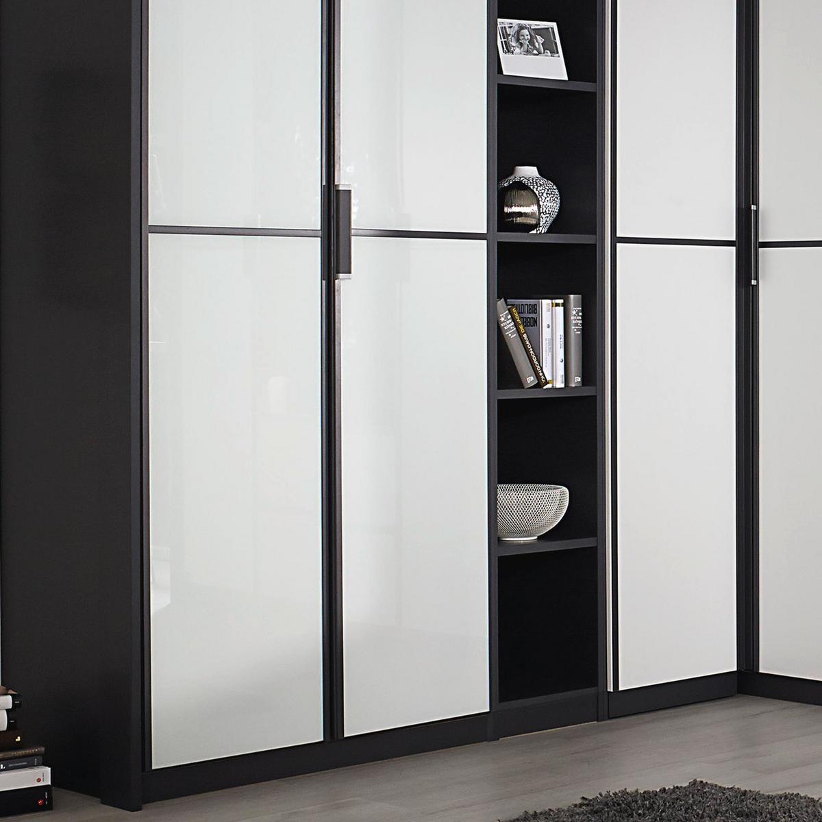 Eckschrank Mit Spiegel + Laden 224x314 cm Anthrazit/Weiß - Weiß/Grau, Design, Holzwerkstoff (224/314cm) - Rauch Möbel