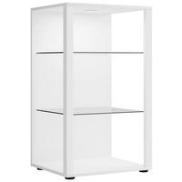Vitrína GLASOL XXL, biela - čierna/biela, Modern, kompozitné drevo/plast (52/90/44cm) - MID.YOU