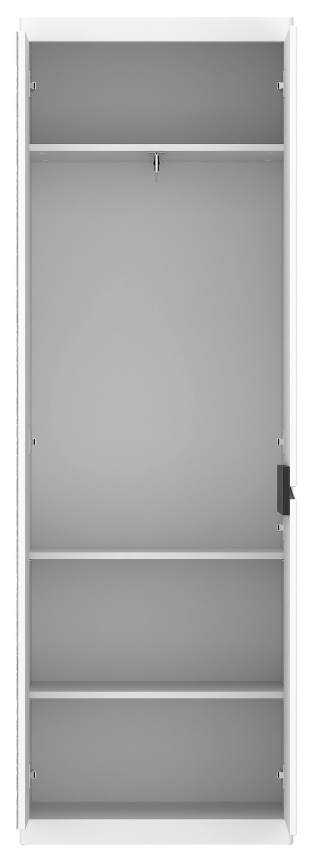 Garderobenschrank Turino Alpinweiss/grau B: 65 Cm - Dunkelgrau/Eichefarben, MODERN, Holzwerkstoff (65/196,5/40cm)