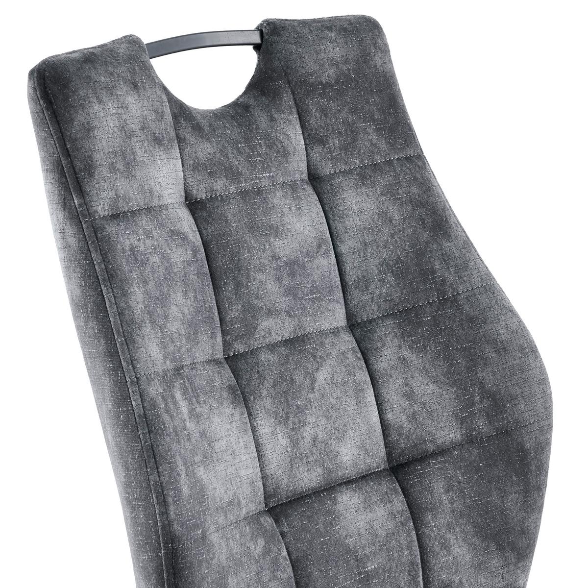 Stolička EMILIA antracitová - čierna/antracitová, Konventionell, kov/textil (43/95/61cm)