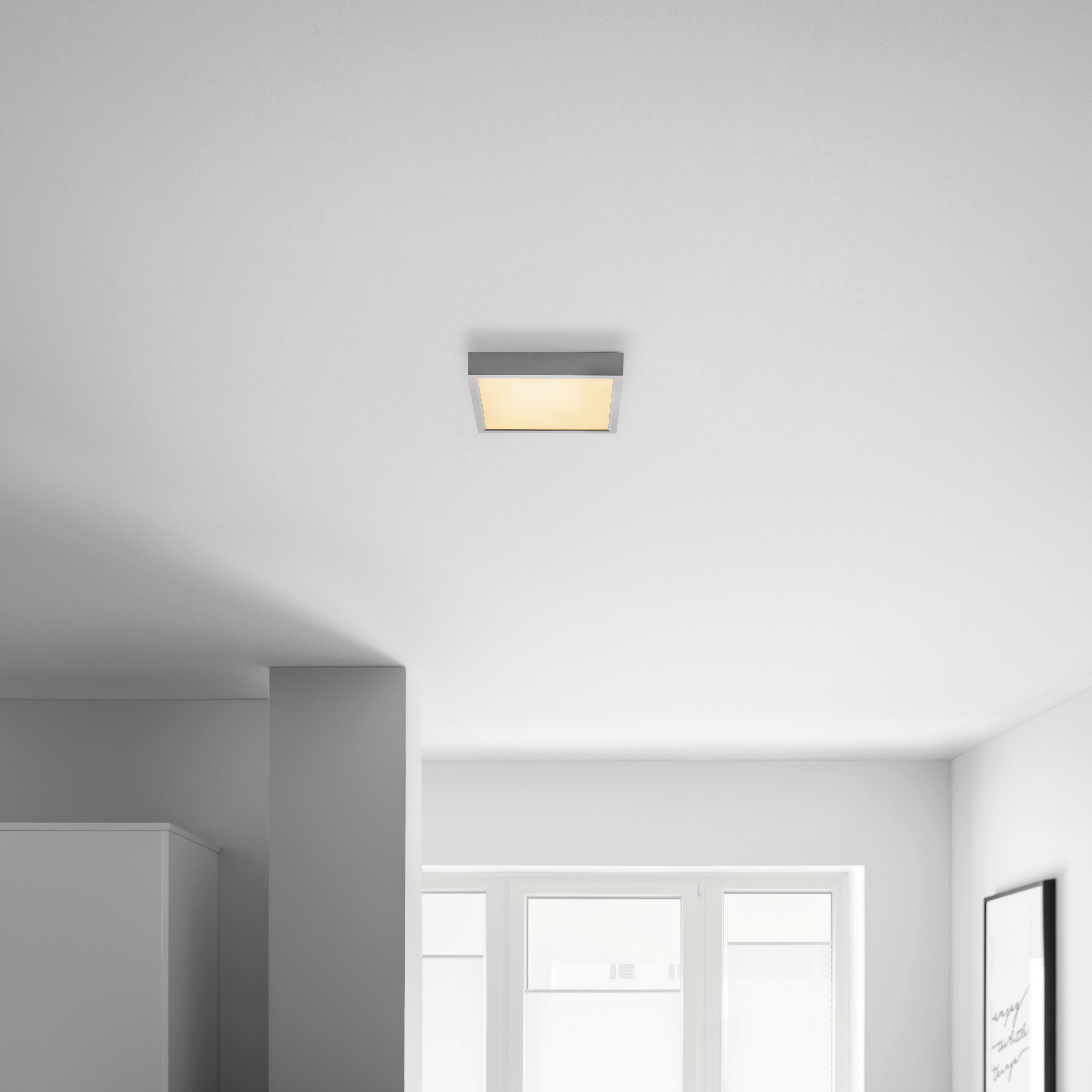 Stropní Led Svítidlo Fridolin3 22,5/22,5cm, 15 Watt - barvy stříbra, Romantický / Rustikální, plast (22,5/22,5/3,6cm) - Modern Living