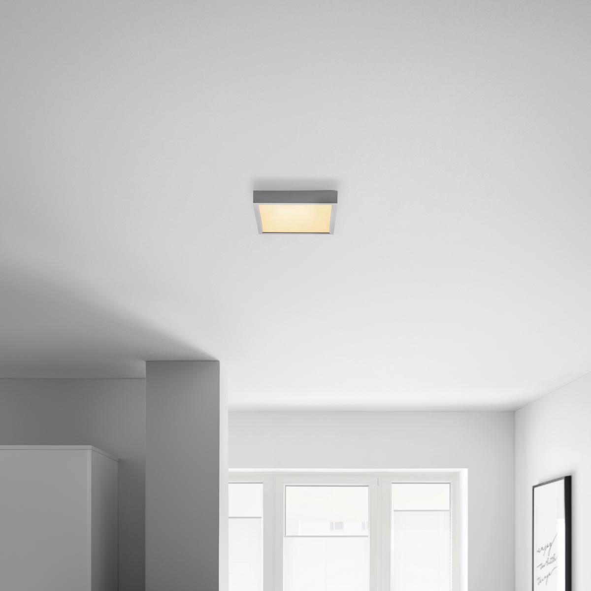 LED stropné svietidlo Fridolin3 22,5/22,5cm, 15 Watt - strieborná, Romantik / Landhaus, plast (22,5/22,5/3,6cm) - Modern Living