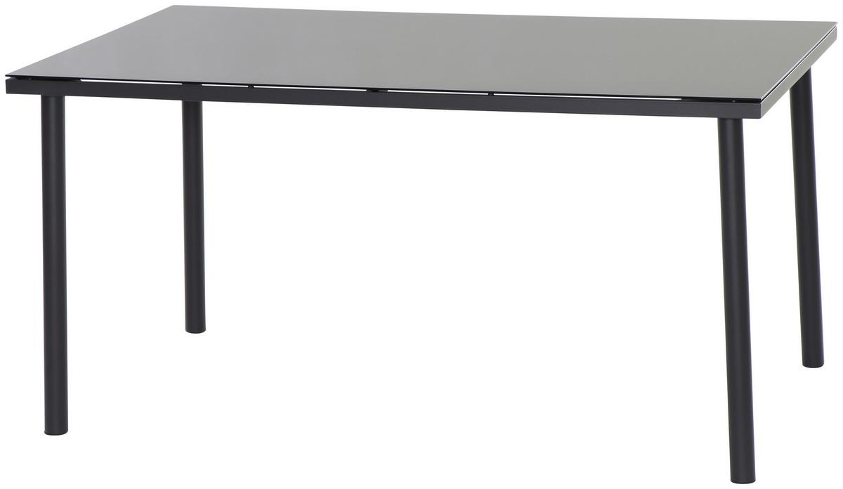 Gartengarnitur 7-tlg. Torino Aus Metall/glas/textil - Grau, MODERN, Glas/Textil (150/74/90cm) - Beldano