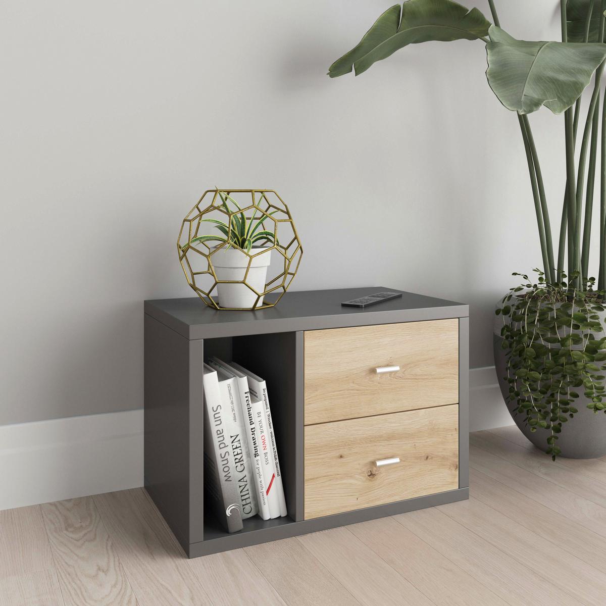 Regal Fortuna B 58cm Grau Fortuna - Grau, Basics, Holzwerkstoff (58/39/34cm) - MID.YOU